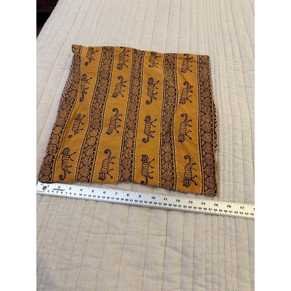 Artisanal Tiger Print Pillowcase Standard Queen Orange Pink Cotton Reversible